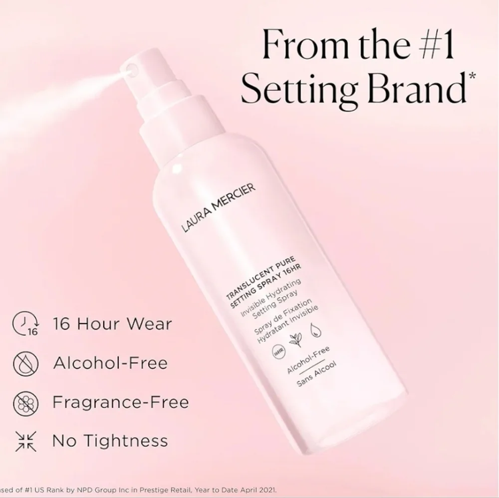 NWT Laura Mercier translucent pure setting spray 16 hrs 1 fl oz travel size